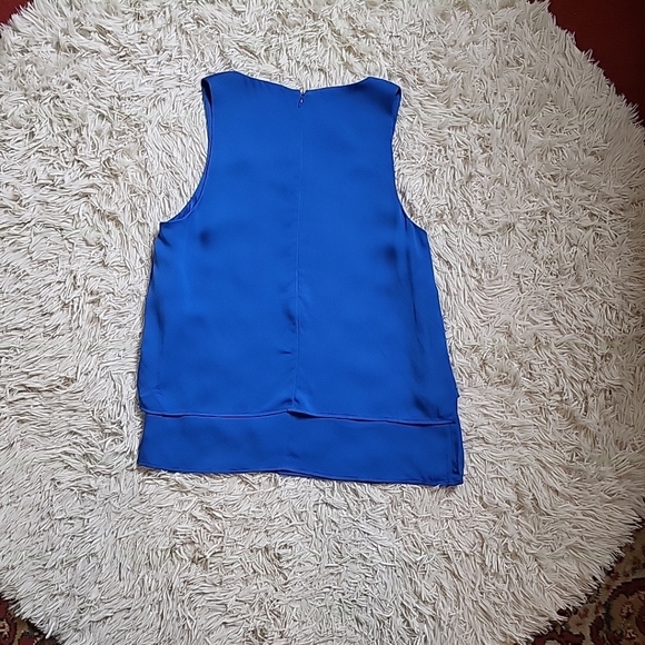 Women's Theory 100% Silk Blue Sleeves Tiered Flowy Blouse - M Medium - Picture 11 of 13